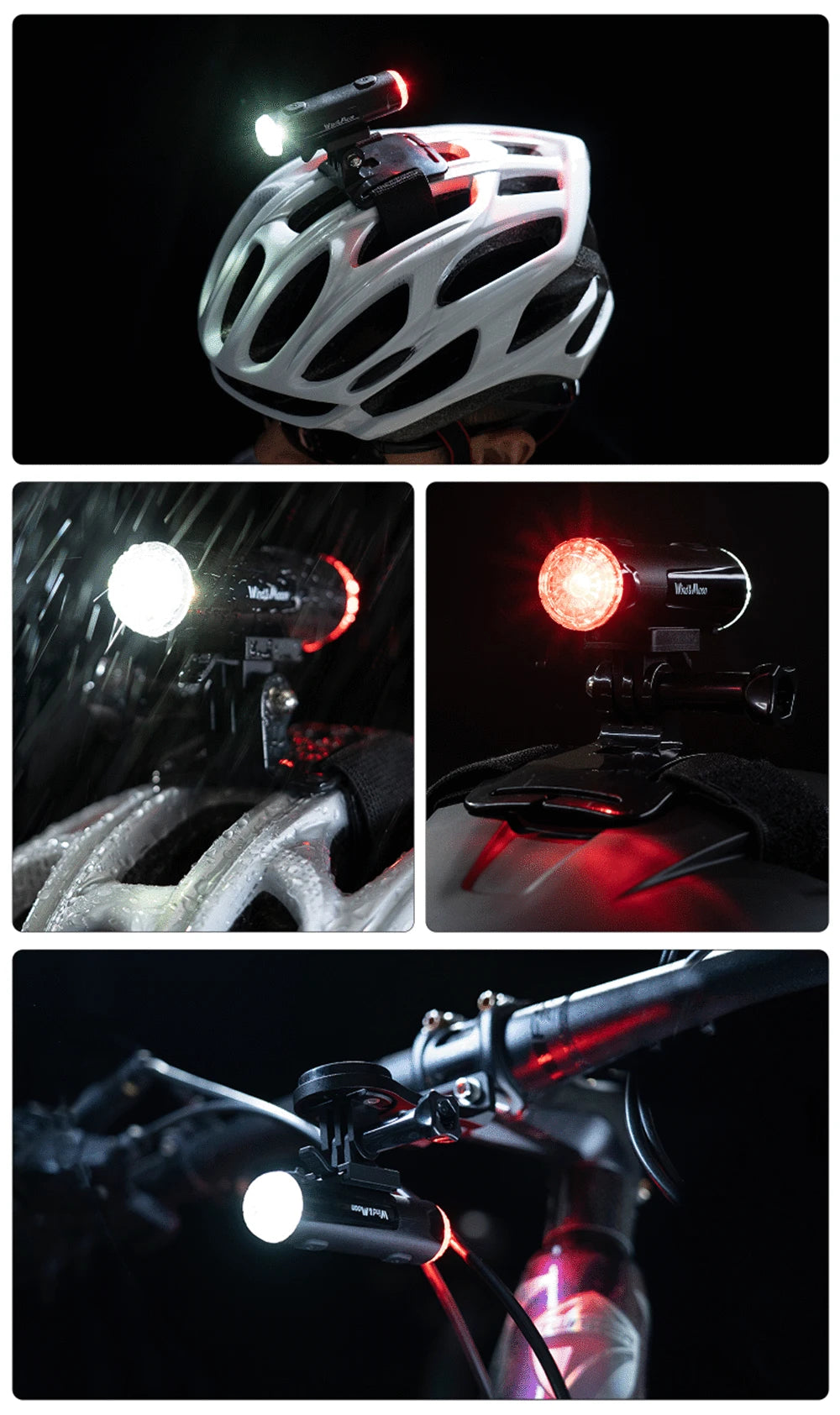 Bike Helmet Front and Rear Light